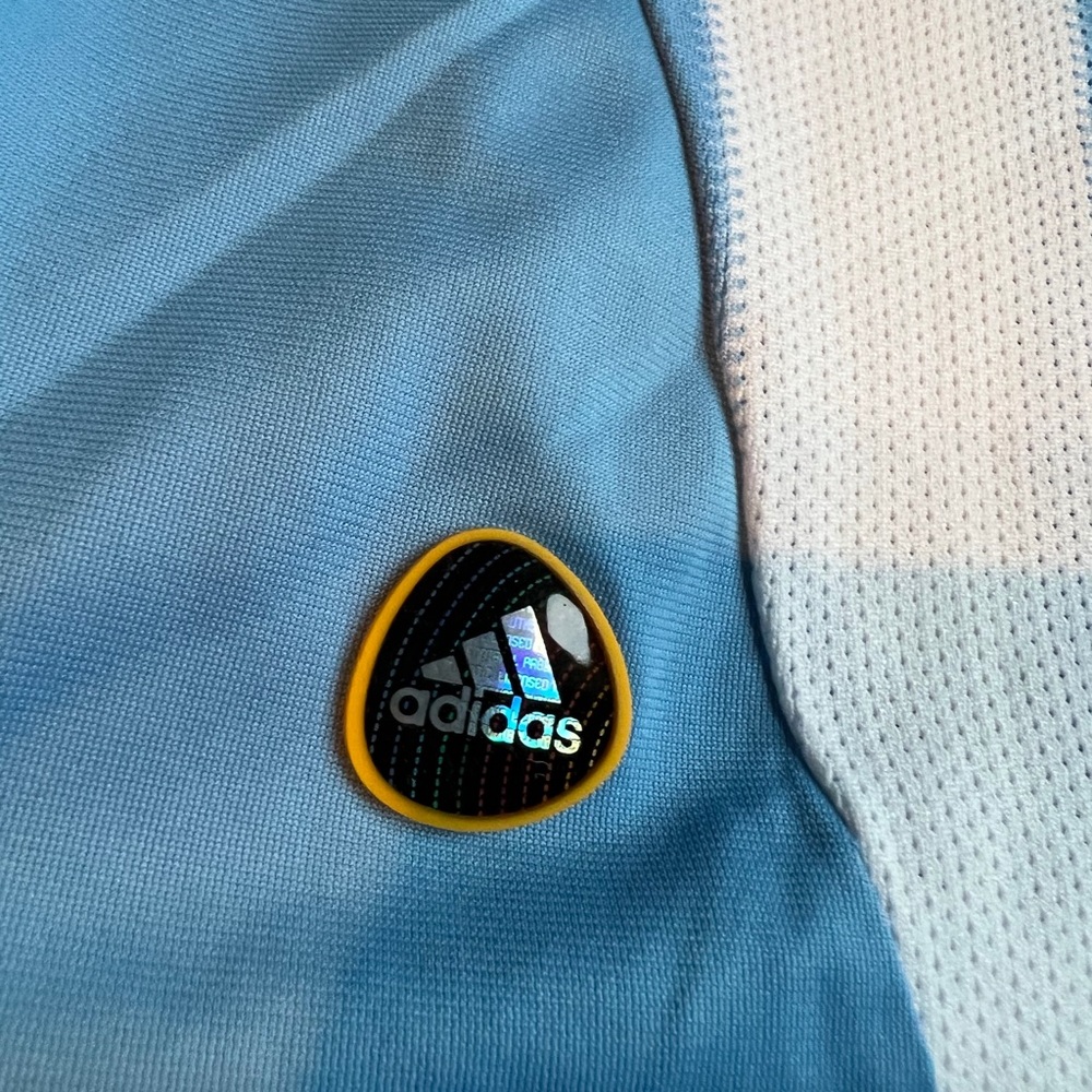 adidas Argentina Light Blue & White Striped Soccer Jersey - Unisex - Picture 3 of 7